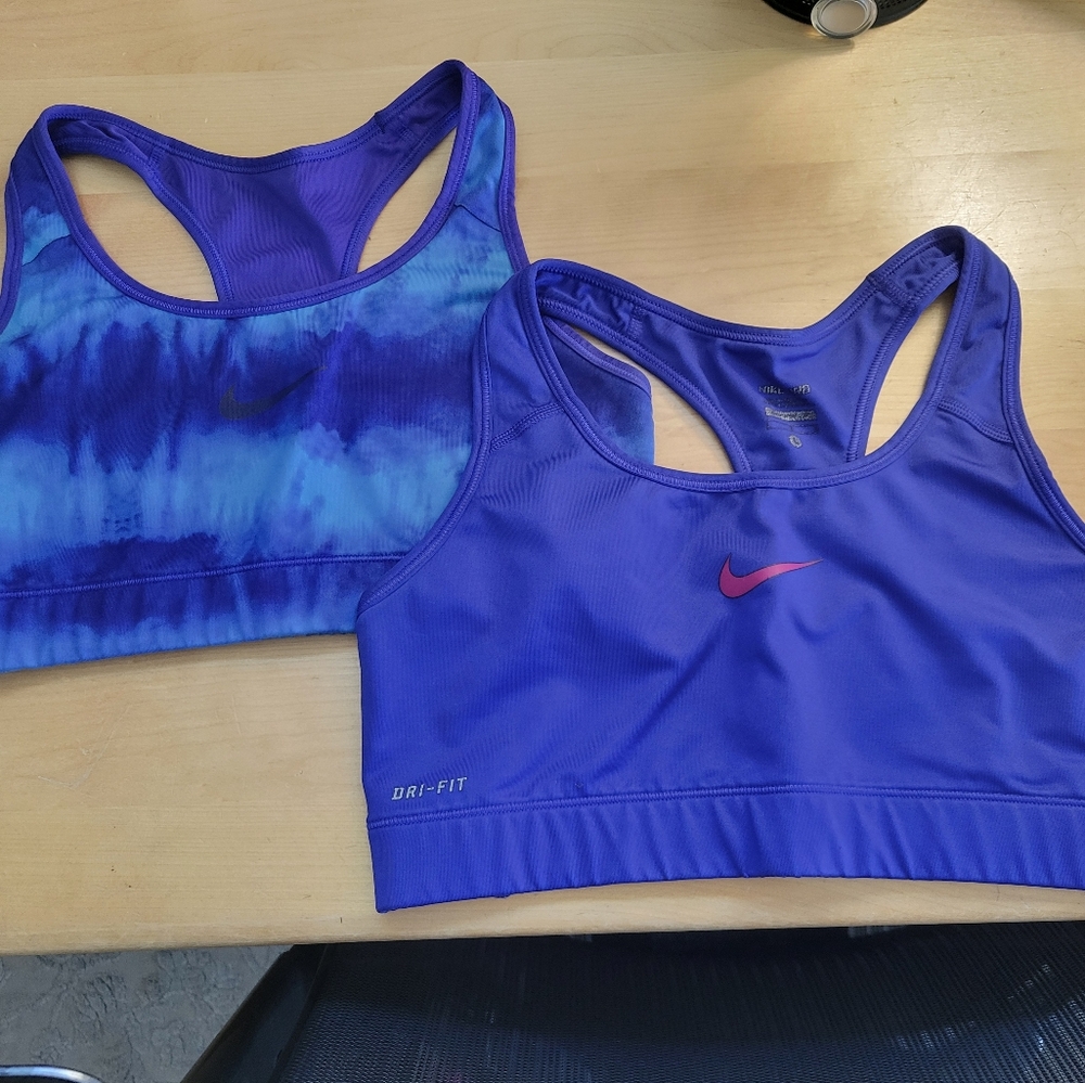 Nike Women's Blue and Purple Sports Bra Set